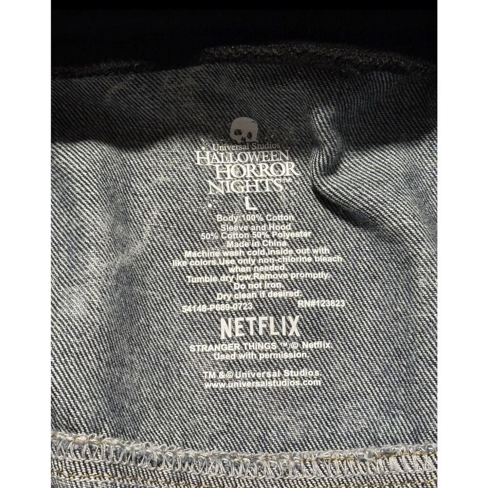 Universal Halloween Horror Nights 2023 Stranger Things Jean Hoodie Jacket Large - Picture 6 of 8